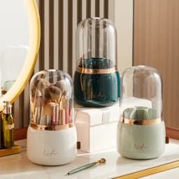 360° Rotating Makeup Organizer Brush Holder Cosmetic Storage Box Pen Case Lipstick Organizer - Clear Plastic Makeup Storage