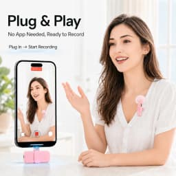 Wireless Lapel Microphone, Type-C Interface, Noise Reduction, Plug and Play, Suitable for Video Recording, Interviews, Live Stre