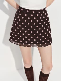 FSLE 2026 New Women's Pink Polka Dot Mini Skirt, High Waist A-line Short Skirt for Coquette Style, Flared Y2K Retro Party Skirt