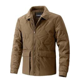 Men Turn-down Collar Multi Pockets Solid Color Simple Basic Daily Casual Trendy Parkas Autumn Winter New Fashion Coats Male Tops