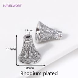 18K Gold Plated Inlaid Zircon Conical Beads Caps Tassel Caps,Separators For Beads,DIY Bracelet Earring Jewelry Making Fittings