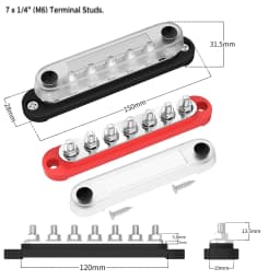 Car Terminal Block Negative Bus Bar 12V 150A Terminal Block 12V Power Distribution Block M8 Termianl Bus for Automotive Boat