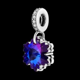 Silver Plated Purple Charms Flower Butterfly Dangle Charm Beads Fit Original Bracelet Diy Pendants