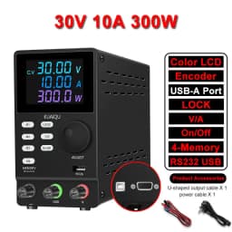 KUAIQU 300W Adjustable DC Power Supply 30V 10A 300V 1A 200V Voltage Regulator RS-232/USB Power Source M1~M4 OUTPUT Repair Tools