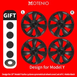 4PCS Wheel Cap Design For Tesla Model Y 2020-2024 19 Inch Right&Left Hubcaps Cyclone Cover Wheel Cover Replacement Accessories