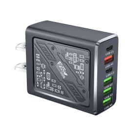 Multi Ports USB Charger 65W 6 in 1 Fast Charging Type C Phone Adapter For iPhone Samsung Xiaomi Huawei EU/US Plug Wall Charger