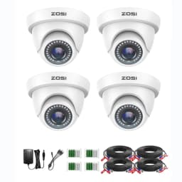 ZOSI 4 Pack 2.0MP HD 1080P Security Cameras Kit TVI/CVI/AHD Indoor Outdoor 80ft Day Night Vision CCTV Dome Home Surveillance Cam