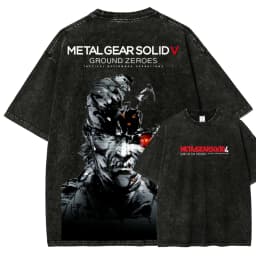 Metal Gear Solid Washed T-shirt 2026 New Model personality Clothes shirt Year round clothing Streetwear Trendy high quality soft