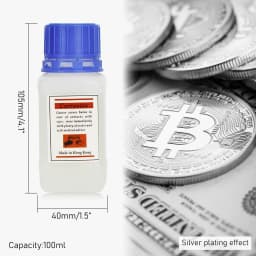 100ml Silver Plating & Anti-Tarnish Liquid - Jewelry Electroplating Solution for Copper/Brass, DIY Metal Restoration Kit