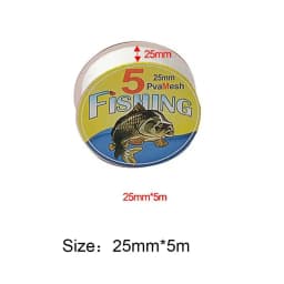 5M PVA Diameter 25/37/44mm Water dissolving Mesh Fishing Water soluble mesh Carp Coarse Fishing Lure bag Fishing Accessories