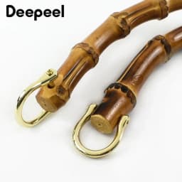 1/2Pcs Deepeel Natural Bamboo Handle Clutch HandBag Frame Replacement U-shaped Handles for Woven Bag Luggage Hardware Accessory