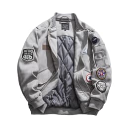 Mens American Heavyweight Padded Bomber Jacket Winter Warm Badge Patch Streetwear Fashion Trendy Coat Korean Hip Hop Parkas Male