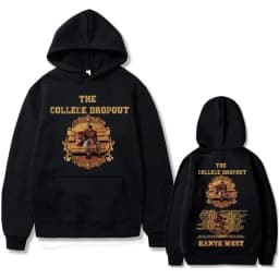 Kanye West Graduation Bear Double Sided Printed Hoodie Men Women Fashion Hip Hop Cool Sweatshirts Unisex Fleece Cotton Hoodies