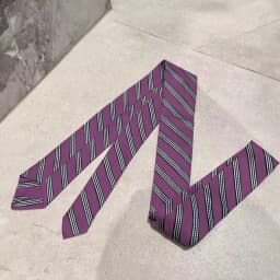 Women's Retro Wine Red Striped Necktie Hand-tied Scarf Neck Accessory Paired Stylish Distinctive Jeans Belt Layering Accessory