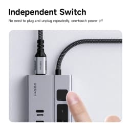 Hagibis USB C HUB Type-C Docking Station Individual On/Off Switches With LED Display 10Gbps USB C Splitter for Macbook Pro Air