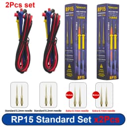 MECHANIC RP15 Multimeter Pen 1000V 20A Probes with Replaceable 0.1/0.2mm Needles Soft Silicone Wire for Electronic Repair
