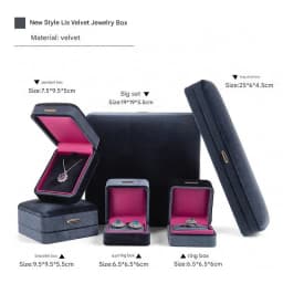 High End Rounded Edge Velvet Jewelry Storage Box with Multi Compartments for Earrings Rings Bracelets Necklaces Organizer Gift