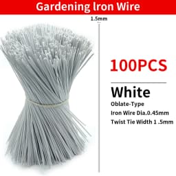 100PCS Gardening Cable Ties Reusable Oblate Iron Wire Twist Tie for Flower Plant Climbing Vines Multifunction Coated Fix Strings