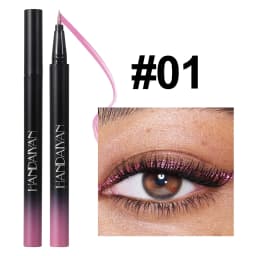 Diamond Shiny Eye Liner Eyeshadow Waterproof Quick-dry Silver Gold Metellic Pearlescent Liquid Eyeliner Silkworm Brighten Makeup
