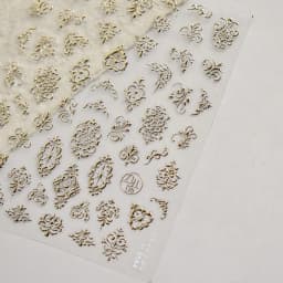 Elegant Gold Scepter 5D Nail Art Stickers Gorgeous Gemstone Luxury Courtly Pattern Necklace Frame Self Adhesive Manicure Decals