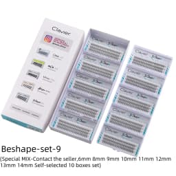 Clavier Beshaped Eyelashes Set Extraordinary Natural Tuft Lash Synthetic Silk Softer Cluster Eyelash 10 Boxes Per Set