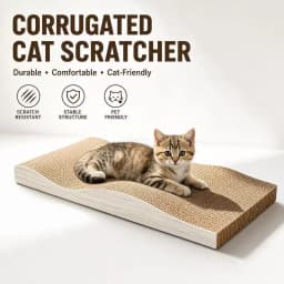 Ergonomic Wave Shaped Cardboard Cat Scratcher Durable Indoor Sleeping Bed Rest Pad For Cats
