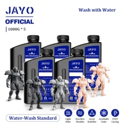 JAYO Water Washable 3D Resin 5pcs/set 3D Printer Resin 405nm UV Standard Rapid Photopolymer Resin for LCD/DLP/SLA 3D Printer