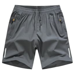 Mens Summer Quick Dry Athletic Work Shorts Casual Hiking Pants Shorts with Zipper Pockets Loose Fit Plus Size Outdoor Trousers