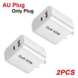 55w 65w AU Plug Fast USB Charger Type C Charger for Xiaomi Redmi iPhone Samsung SmartPhone Quick Charging Adapter PD Wall Charge