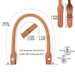 EverToner 2Pcs Detachable Tote PU Leather Replacement Handles Straps Handbags Shoulder Bag Accessories