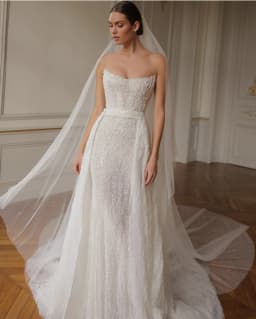 Customized Beautiful and Sexy Wedding Dress Beaded Strapless Sleeveless Detachable Trawl Mermaid Wedding Dress Vestido De Novia