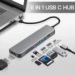 5 Ports USB C Hub to 4K HDMI-Compatible PD Fast Charge USB 3.0 2.0 HUB Type C Charging Docking for MacBook iPad Samsung