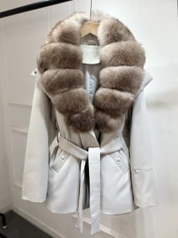 Janveny Luxury Women's Winter Down Jacket 2026 New Large Natural Real Fox Fur Cuff 90% White Duck Down Coat Female Feather Parka