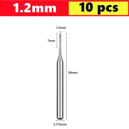 10pcs PCB Corn End Milling Cutter 0.5-3.175mm, 3.175mm (1/8) Shank Hard Alloy PCB Milling Cutter CNC Cutting Milling Cutter