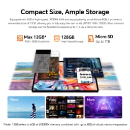 Teclast P30T Case Tablet 10.1" Dispaly Unisoc T606 8 Cores 4GB (+8GB Virtual) 128GB 6000mAh Battery Android 14 Tablets L1 Wifi6