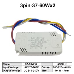 5pcs 3 Color LED Driver 200mA-220mA Transformer 8-24Wx2 25-40Wx2 37-60Wx2 60-80Wx2 For Ceiling Light Chandelier Replacement