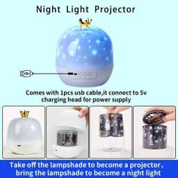 LED Galaxy Night Light Projector 360° Rotation 15 Projection Patterns USB Portable Star Lights Cute Unicorn for Birthday Gifts
