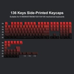 Gradient Blue Side Printed Keycaps Cherry Profile Double Shot PBT Keycaps 136 Keys for Cherry Gateron MX Switches Gamer Keyboard