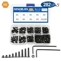 NINDEJIN hex hexagon socket countersunk head screw kit m2 m2.5 m3 m4 m5 m6 carbon steel flat head bolt and nut screw set