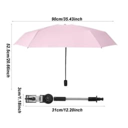 Clip On Chair Umbrella Clamp-On 360 Adjustable Stroller Sun Shade Pushchair Sun Parasol UPF 50 Chair Umbrella Clip-on For