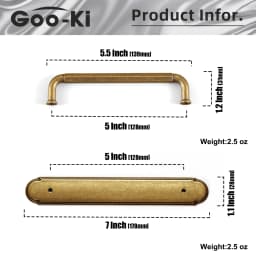 5 Inch (128mm) Hole Center Cabinet Pulls Antique Brass Zinc Alloy Kitchen Drawer Pulls Dresser Knobs Drawer Handles Hardware