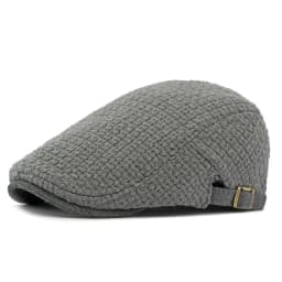 Autumn Flat Peaked Cap For Men Solid Knit Beret Hat Women Retro Newsboy Ivy Herringbone Beret Cabbie Forward Hat Adjustable