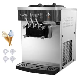 SIHAO Commercial Ice Cream Machine 1400W Fast Freezing Dessert Shop Equipment 16-20L/H Stainless Steel Frozen Display System