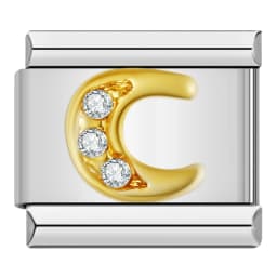 Hapiship Shiny CZ 26 Letters A-Z Italian Charms Gold Plated 9mm Stainless Steel Modular Bracelet DIY Jewelry DJ2479