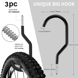 Heavy Duty Metal Hook Garage Organizer Wall Mount Anti-slip Bicycle Hanger Hooks Storage Hook For Ladders Garden Tool