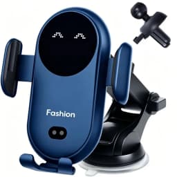 Wireless Car Charger Stand Fast Charging with Infrared Auto Clamp for iPhone 17 Samsung Phone Mount (Vent/Dashboard/Windshield)