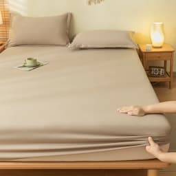 Soft Cotton Fitted Sheet Single Double King Queen Size Mattress Cover with Elastic Band Bed Sheet Bed Linens 100/120/150/180/200