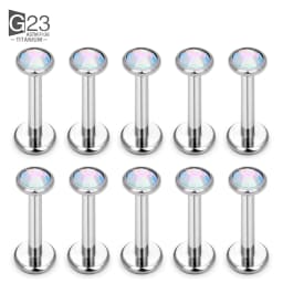 10Pc 20/18/16g G23 Titanium Piercing CZ Lip Labre Earrings Set Lip Stud Ring Tragus Free Spiral Cartilage Piercings Body Jewelry