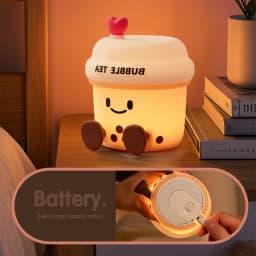 Milk Tea Cup Led Night Light Bubble Tea Cartoon Rechargeable Table Lamp Dimmable Kid Girlfriend Gift Popular Desk Bedroom Decor