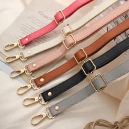 130cm Long PU Leather Shoulder Strap Buckle Bag Accessories Crossbody Bag Strap Handbag Handle Double-layer Replacement Bag Belt